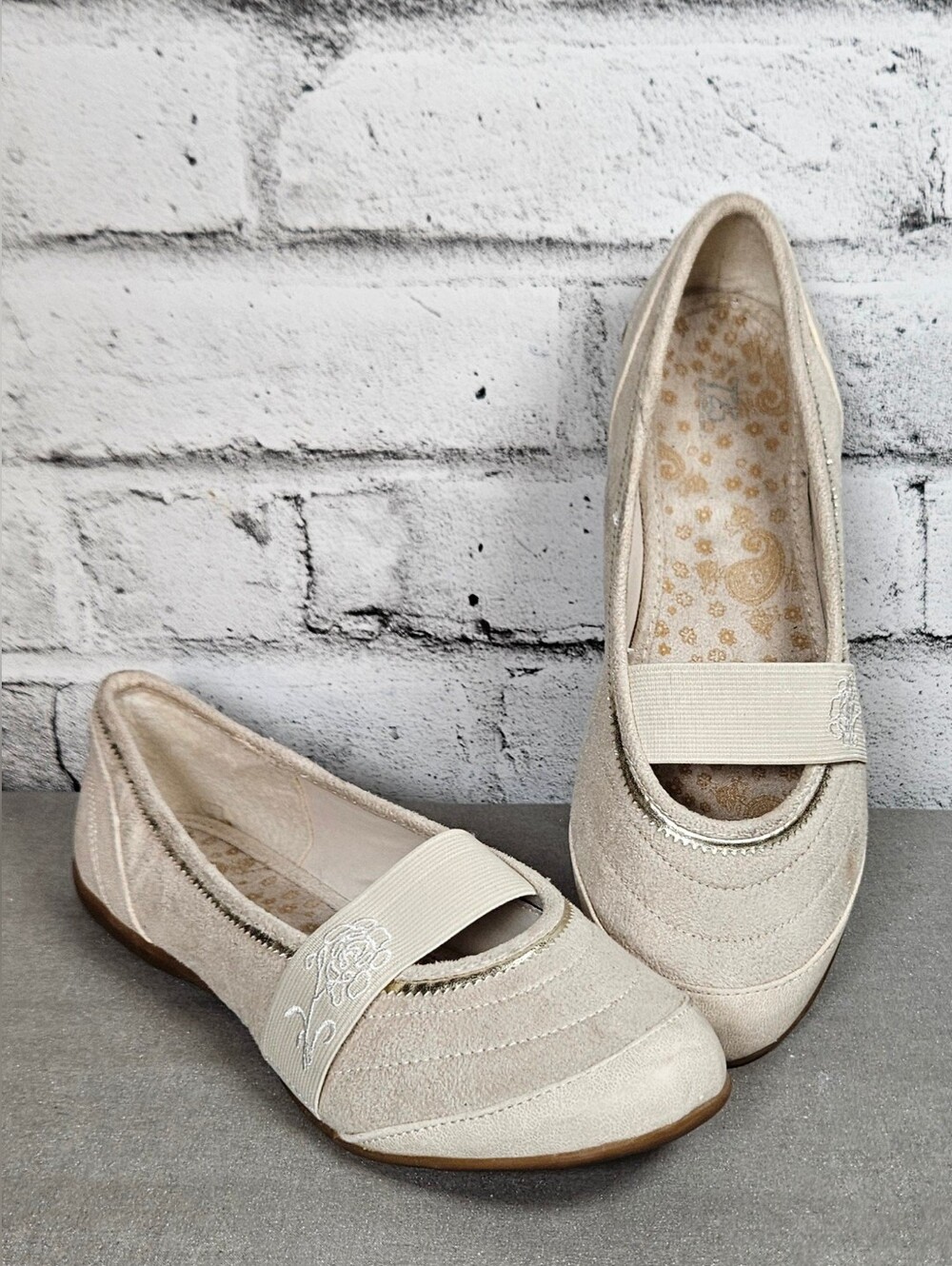 725 Originals Y2K Irma Mary Jane Flats Cream Comfort Shoes Size 10
